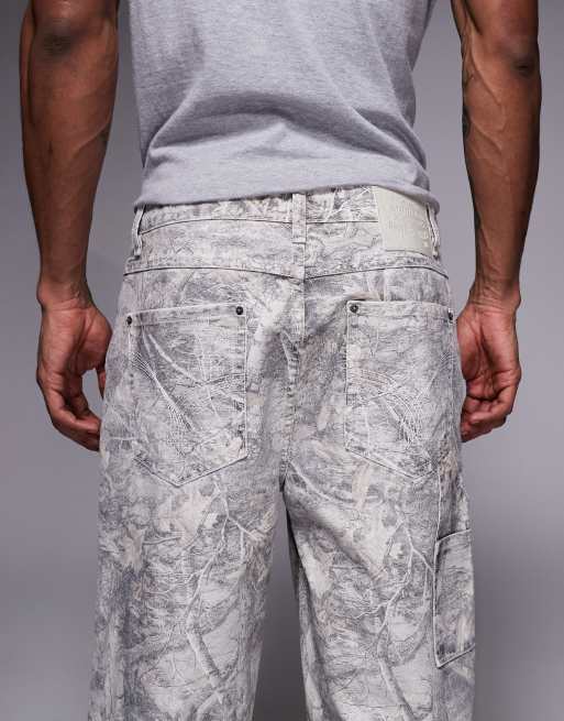 Good For Nothing – Svarta, kamouflagemönstrade, baggy jeansshorts i lång modell, 5 av 5