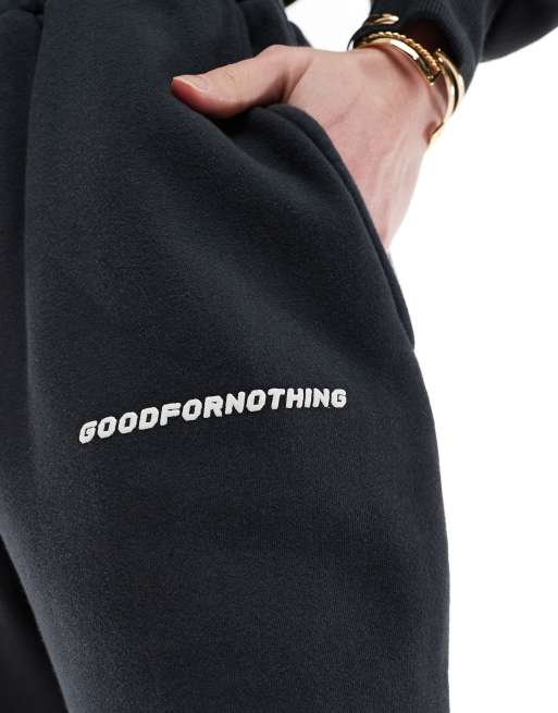 Good For Nothing – Svarta mjukisbyxor med raka ben, del av set, 2 av 5