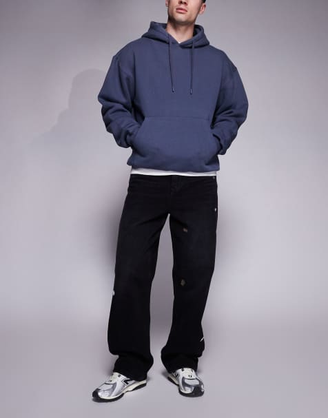 Good For Nothing – Svarttvättade baggy jeans med färgstänk - view 1