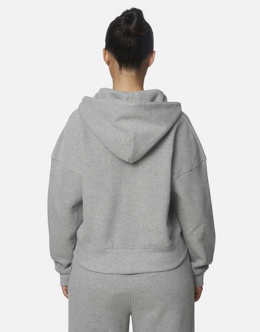 Good For Nothing sweat à capuche zippé en molleton majoritairement coton coupe carrée gris, 2 de 4