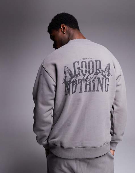Good For Nothing – Sweatshirt in Grau mit Rückenprint, Kombiteil - view 1