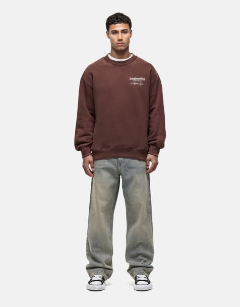 Good For Nothing – Sweatshirt in verwaschenem Braun mit kultiger Grafik - view 1