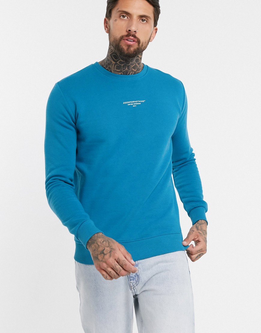 Good For Nothing sweatshirt with front branding in blue
