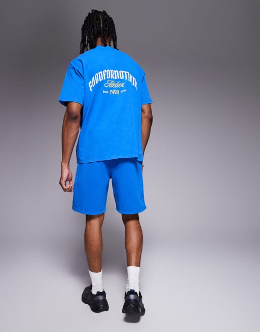 Good For Nothing - T-shirt blu con stampa del logo sul retro in coordinato, 3 di 4