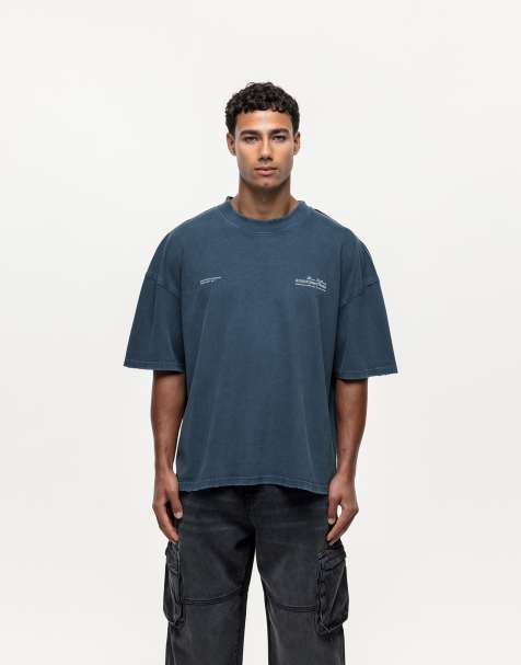 Good For Nothing - T-shirt blu scuro con cuciture grezze - view 1