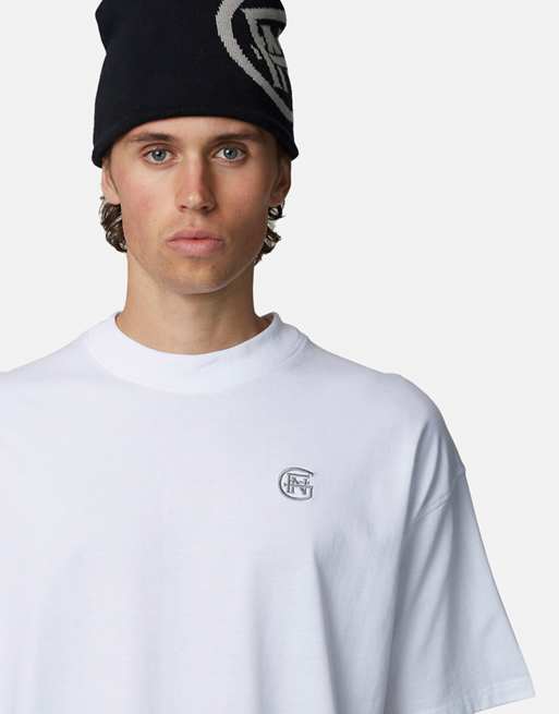 Good For Nothing - T-shirt comoda bianca con monogramma, 4 di 4