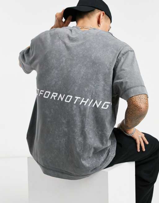 Good For Nothing - T-shirt con logo sulla schiena, colore grigio slavato