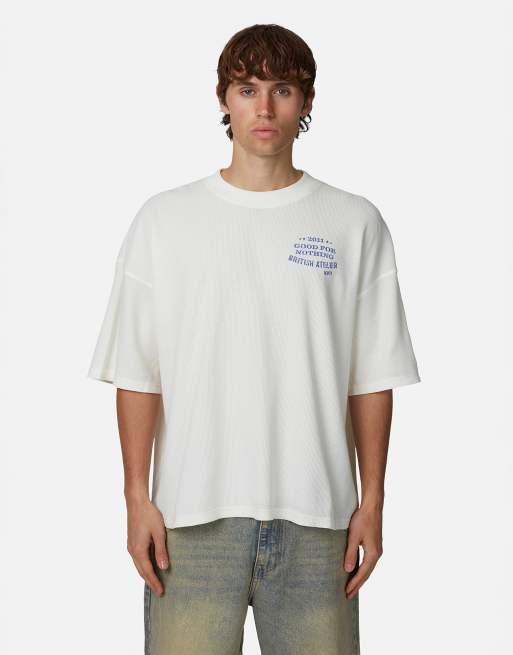 Good For Nothing - T-shirt coupe carrée à imprimé graphique - Blanc, 2 de 4
