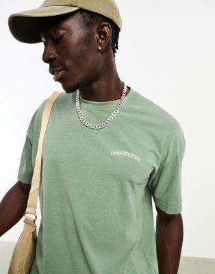 Good For Nothing co-ord oversized acid wash t-shirt in khaki with chest logo print - ASOS Price Checker