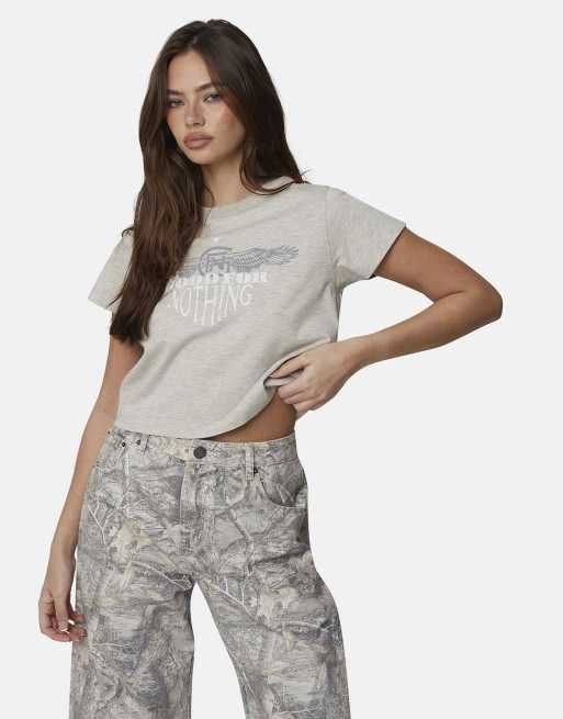 Good For Nothing - T-shirt effet rétréci à imprimé graphique - Gris, 4 de 4