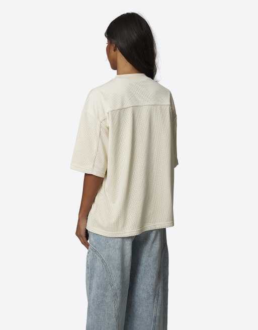 Good For Nothing - T-shirt en tulle et jersey double épaisseur - Crème, 2 de 4