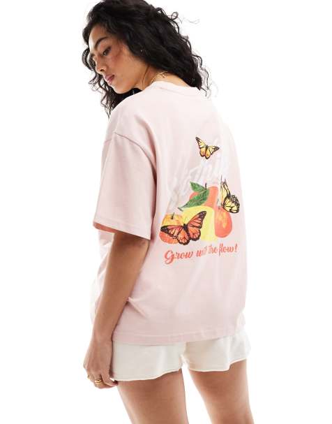 Good For Nothing – T-Shirt in Hellrosa mit Obst-Grafikprint - view 1
