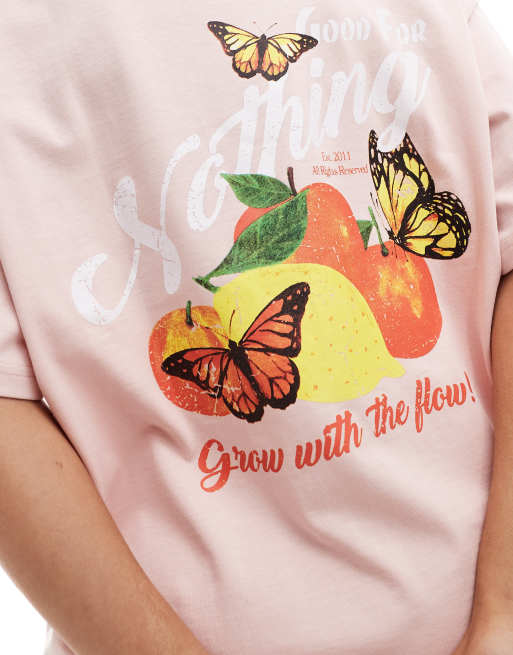 Good For Nothing - T-shirt met fruitprint in lichtroze, 4 van 4