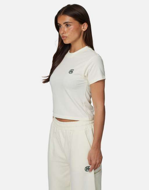 Good For Nothing - T-shirt mini bianca in cotone con monogramma, 2 di 4