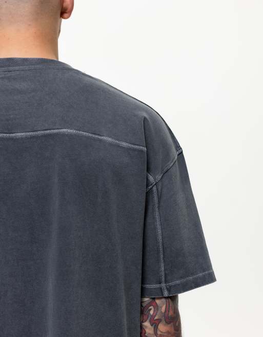 Good For Nothing - T-shirt oversize à coutures fantaisie - Noir délavé, 4 de 4