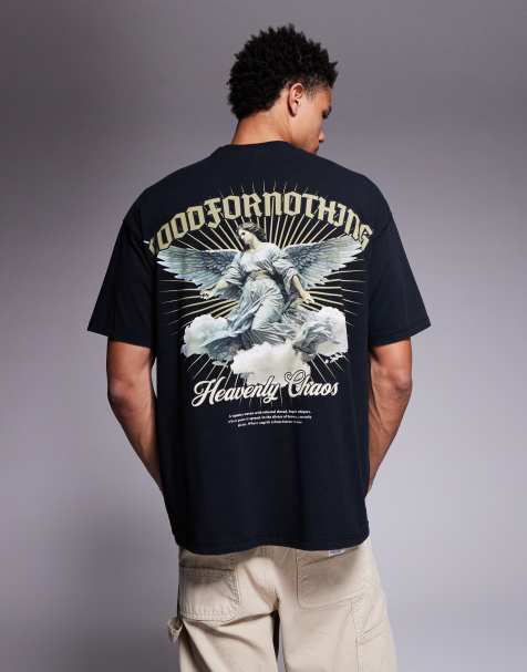 Good For Nothing - T-shirt oversize avec imprimé au dos - Noir délavé - view 1