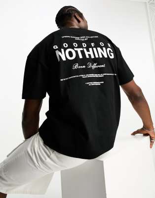 Good For Nothing - T-shirt oversize avec motif oversize au dos - Noir