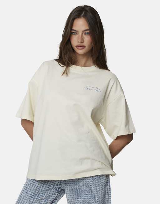 Good For Nothing - T-shirt oversize bianca con grafica, 3 di 4
