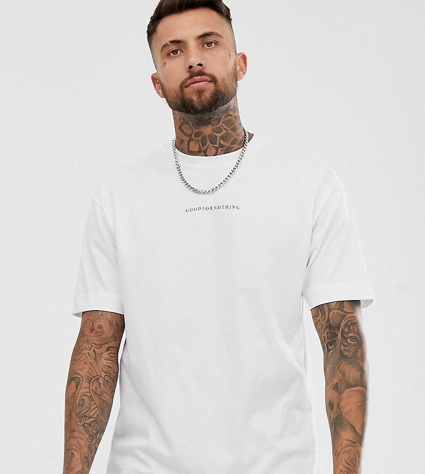 Good For Nothing - T-shirt oversize bianca con logo-Bianco