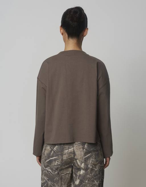 Good For Nothing t-shirt oversize en coton avec logo brodé marron, 2 de 4