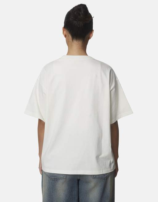 Good For Nothing T-shirt oversize in cotone con logo ricamato bianca, 2 di 4