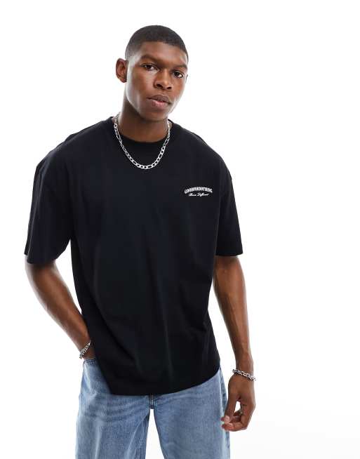 T shirt nera oversize sales