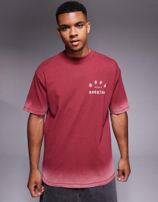 Good For Nothing - T-shirt oversize rossa con stampa sul retro ed effetto spray, 2 di 4