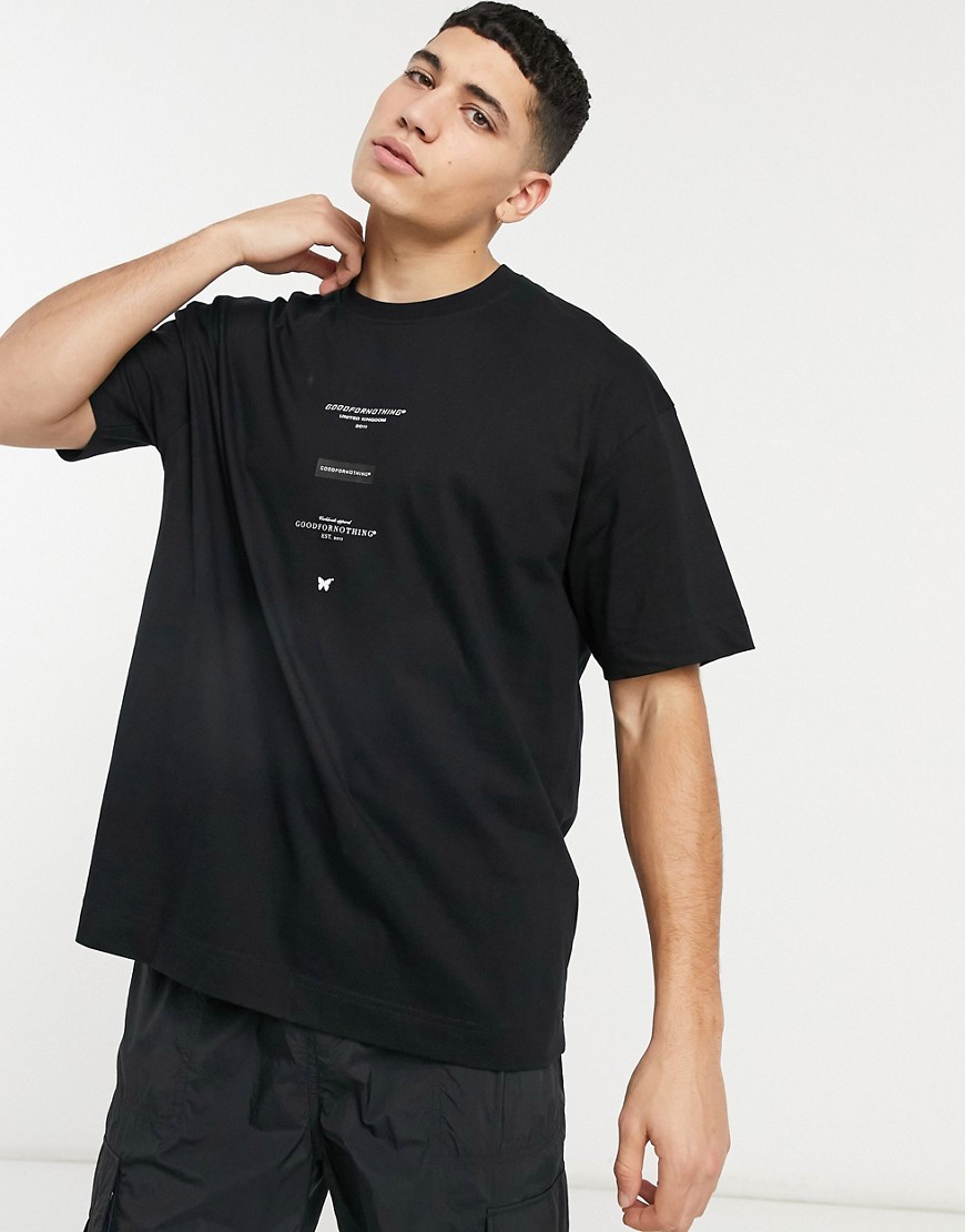 Good For Nothing t-shirt with multi logo in black