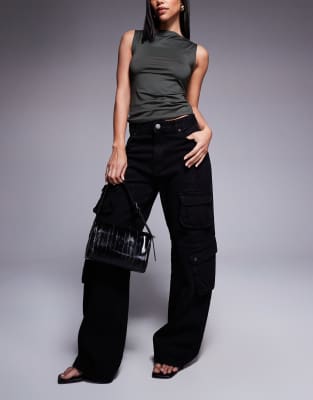 Good for nothing - Tief sitzende Cargohose in Schwarz in Baggy-Passform