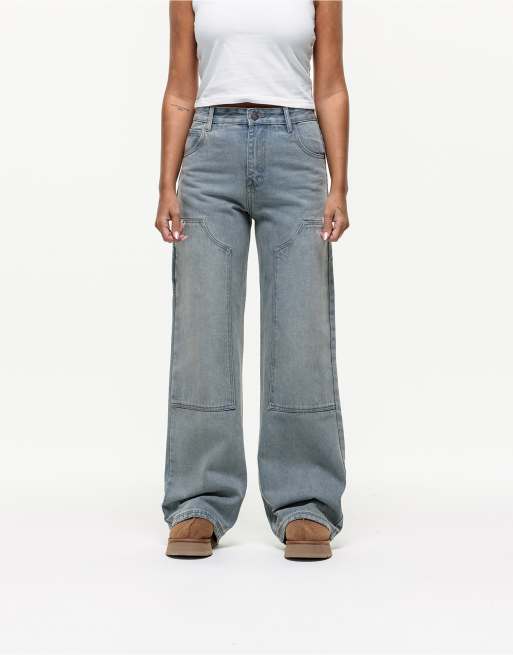 Good For Nothing - Timmermansjeans in zand blauw met wassing