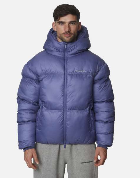 Good For Nothing Translucent hooded padded puffer jacket in blue - view 1