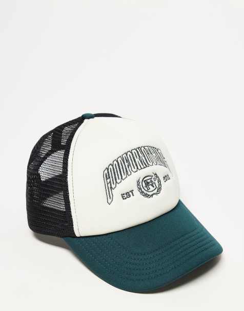 Good For Nothing trucker baseball cap in beige and green - view 1