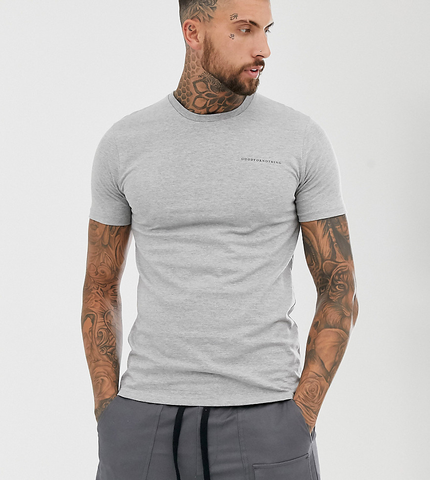 Good For Nothing tætsiddende t-shirt i grå med logo