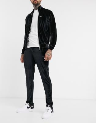 black velour joggers