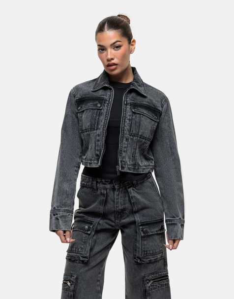 Good For Nothing - Veste d'ensemble courte en jean - Noir délavé - view 1