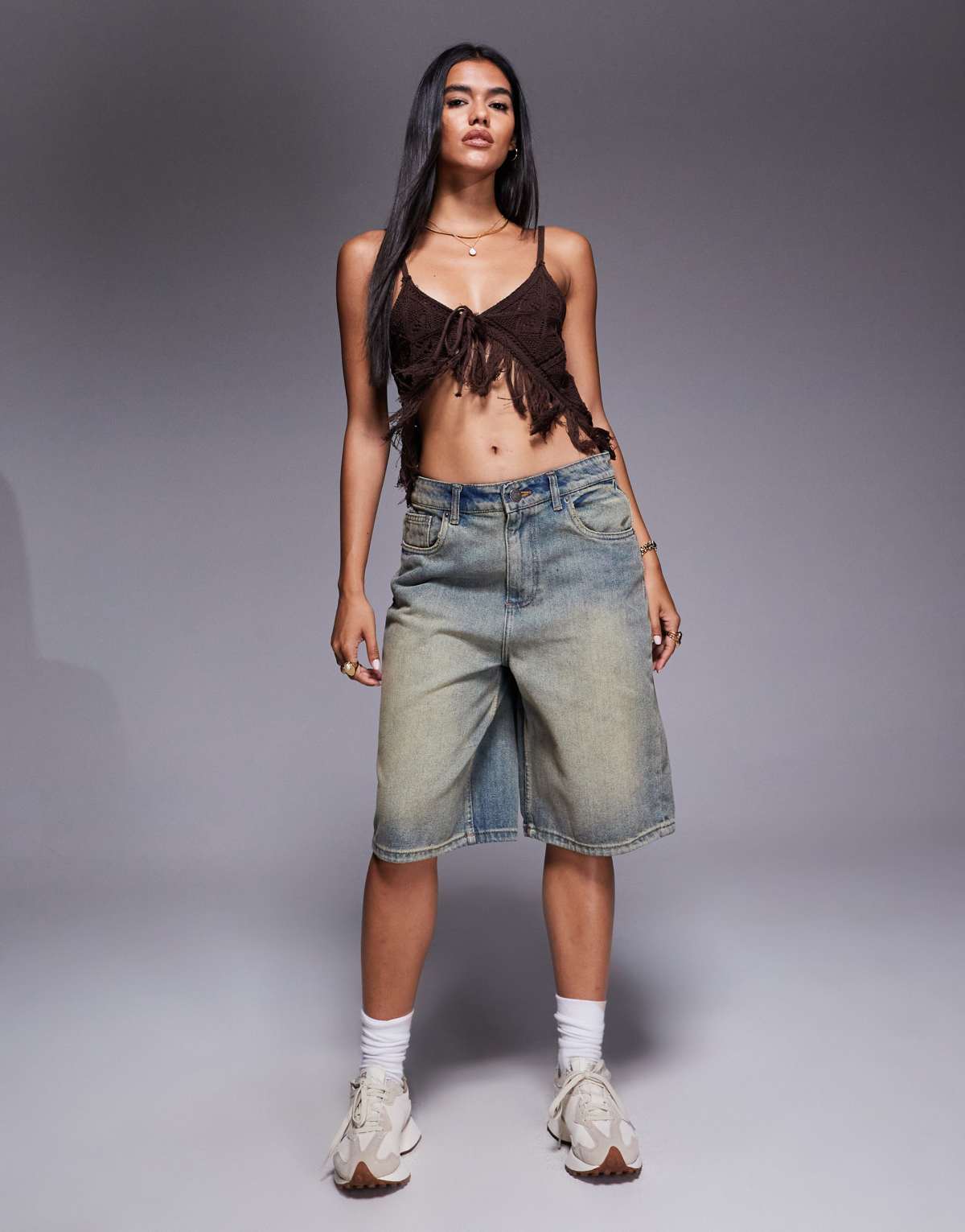 Good For Nothing Vintage denim longline shorts in blue