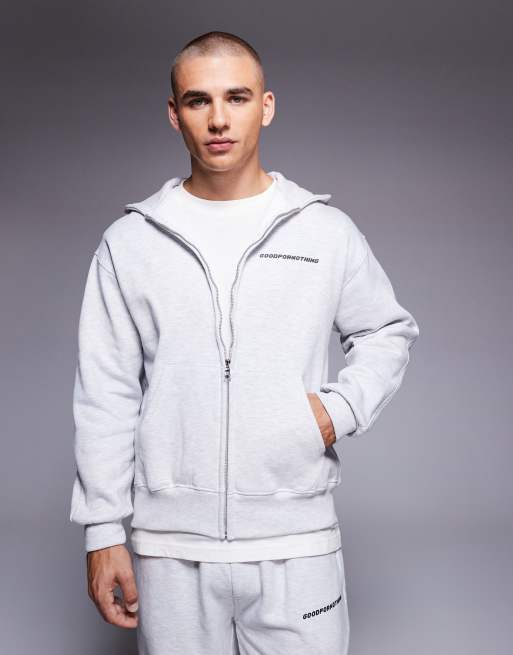 Good For Nothing Vintage relaxed zip through hoodie in grey