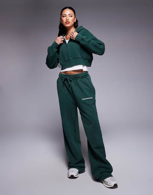 Good For Nothing Vintage wash cropped zip through hoodie in green, 2 of 4