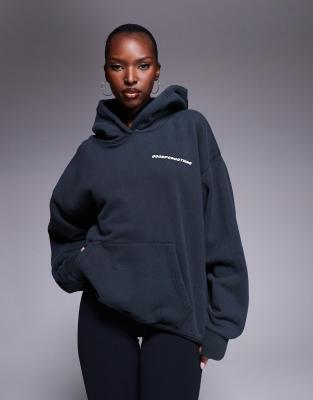 Good For Nothing Vintage wash oversized hoodie in black