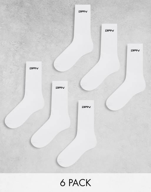 Good For Nothing – Vita strumpor med broderad logga, 6-pack