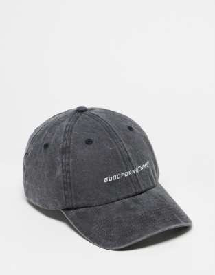 Good For Nothing Good For Nothing washed branded cap in black