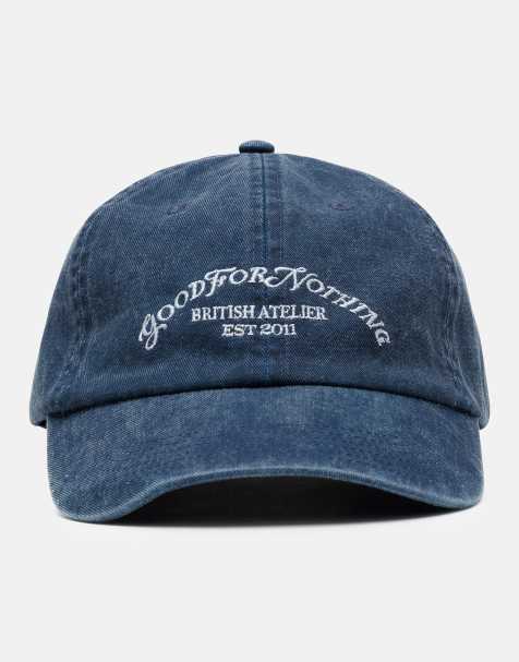 Good For Nothing Washed cap with embroidered logo in dark navy - view 1