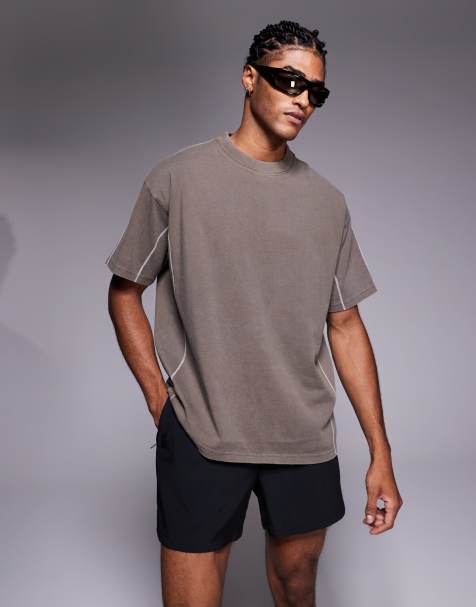 Good For Nothing Washed oversized t-shirt in taupe - view 1