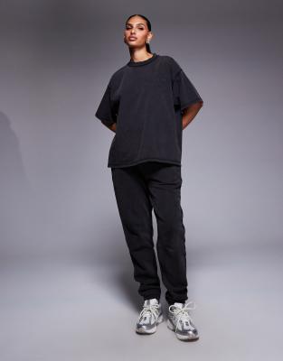 Good For Nothing Washed relaxed joggers in black