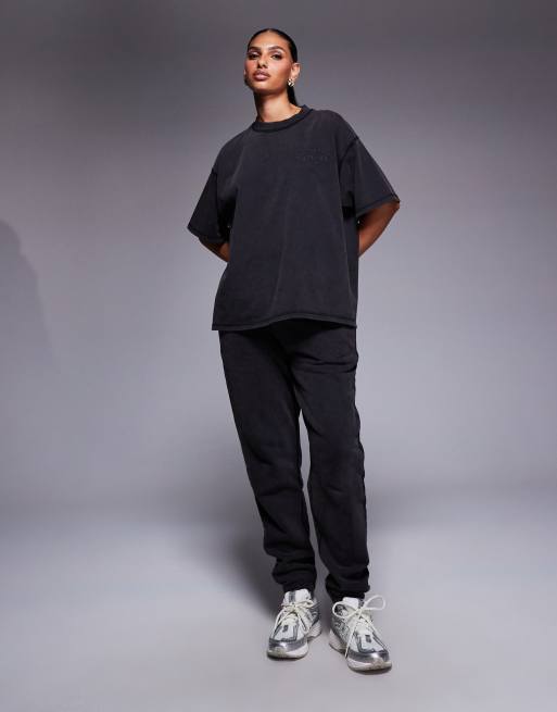 Good For Nothing Washed relaxed joggers in black