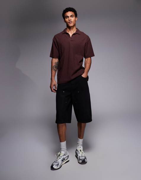 Good For Nothing – Weite Denim-Jorts in Vintage-Schwarz - view 1