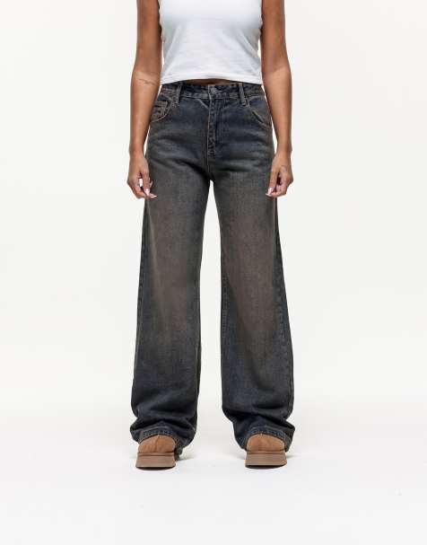 Good For Nothing – Weite Jeans in blauer Waschung mit Roststich - view 1