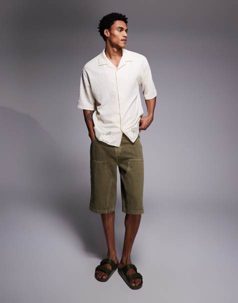 Good For Nothing – Weite Jeans-Jorts in Vintage-Braun - view 1