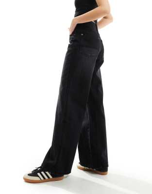 wide leg jeans in vintage black