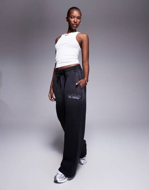 Good For Nothing Wide leg relaxed jogger in black - view 1